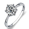 Silver Engagement Ring with Genuine 1 Carat AAA Cubic Zirconia