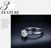 Silver Engagement Ring with Genuine 1 Carat AAA Cubic Zirconia