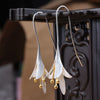 Sterling silver- Four Leaf Lily Flowers with Gold Accent Earrings