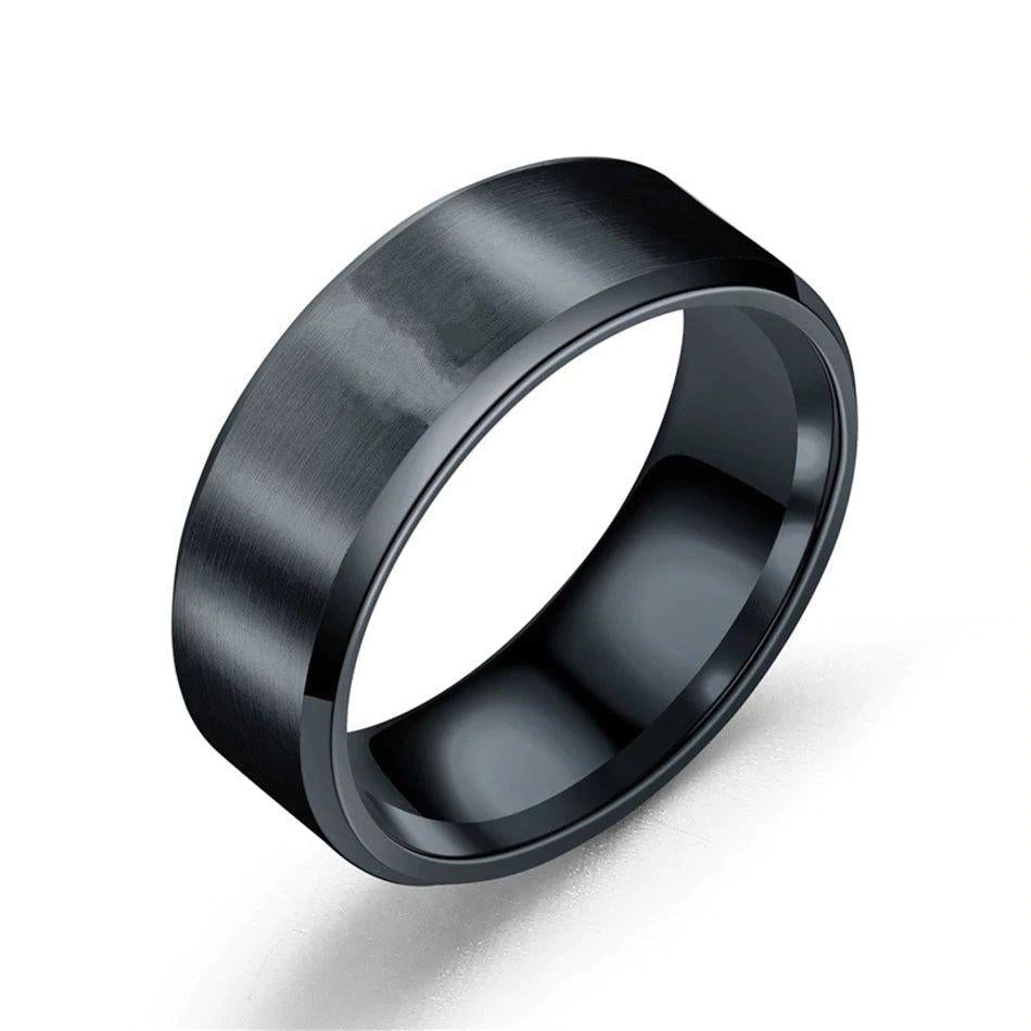 Titanium Black Burnished Band - Width 8 mm