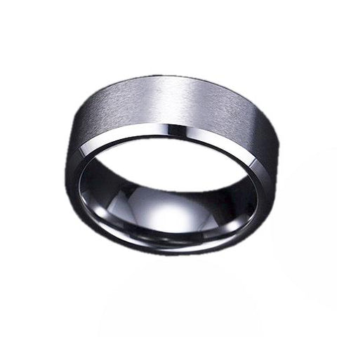 Silver Burnished Band - Width 8 mm