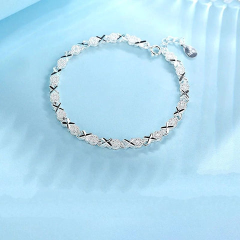 Inlaid Zircon 925 Sterling Silver Bracelet