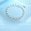 Sterling Silver X Zircon Cross Charm Bracelet