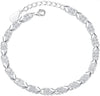 Sterling Silver X Zircon Cross Charm Bracelet