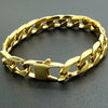 Gold Curb Cuban Bracelet - Width 11mm