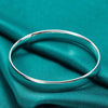 Silver Bangle - 925 Sterling Silver Filled 10mm Smooth Solid Bangle