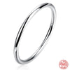 925 Sterling Silver Round Smooth Bangle ZOADAN