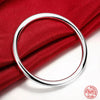 925 Sterling Silver Round Smooth Bangle ZOADAN