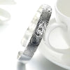 Sterling Silver Lotus Retro Leaf Flower Cuff