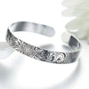 Sterling Silver Lotus Retro Leaf Flower Cuff