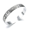 Sterling Silver Lotus Retro Leaf Flower Cuff