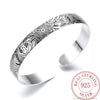 Sterling Silver Lotus Retro Leaf Flower Cuff