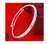 Sterling Silver Patterned Adjustable Bangle