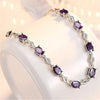 .925 Silver Bracelet -Amethyst Crystal GINSTONELATE2