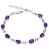 .925 Silver Bracelet -Amethyst Crystal GINSTONELATE2