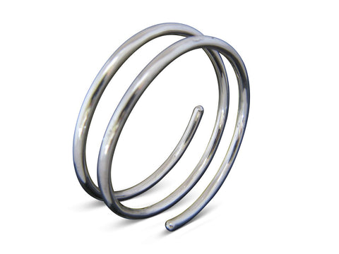 .925 Sterling Silver Bangle - Coil Two Spring
