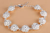 925 Sterling Silver Full Rose Flower Chain Bracelet