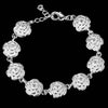 925 Sterling Silver Full Rose Flower Chain Bracelet