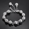 925 Sterling Silver Plated 8mm Hollow Ball Bracelet