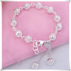 925 Sterling Silver Plated 8mm Hollow Ball Bracelet