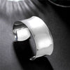 Silver Bangle Bracelets Smooth Open Cuff