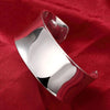 Silver Bangle Bracelets Smooth Open Cuff