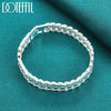 925 Sterling Silver Wide Wristband Bracelet DOTEFFIL