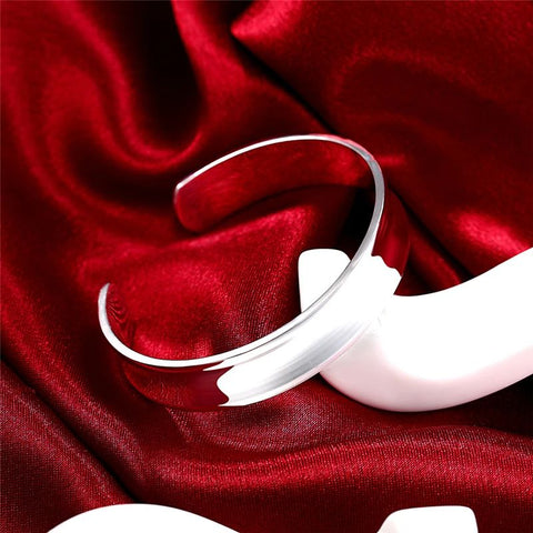Silver Flat Smooth 12mm Adjustable Bangle/Cuff