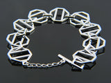 Sterling Silver Octagonal Gate Link Bracelet