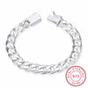 Sterling Silver 10 mm Men's Square Buckle Bracelet
