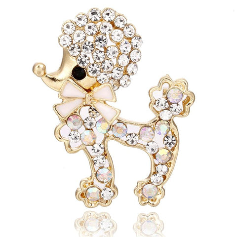 Rhinestone Puppy Dog Brooch