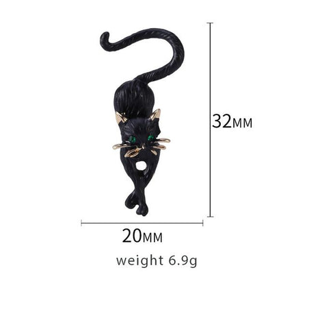 Cute and Mysterious Elegant Cat Brooch
