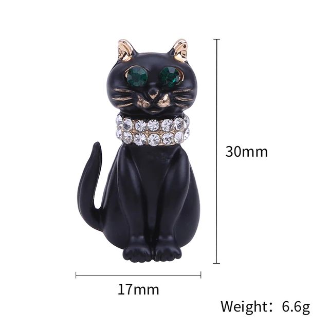 Cute and Mysterious Elegant Black Cat Brooch