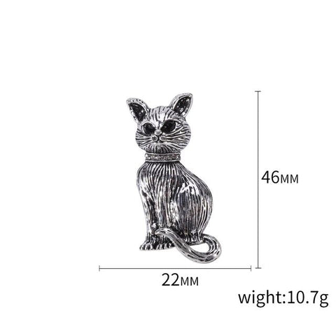 Cute and Mysterious Elegant Cat Brooch