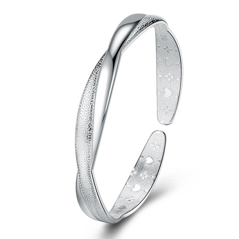 Open Cuff Double Twist Stamped 925