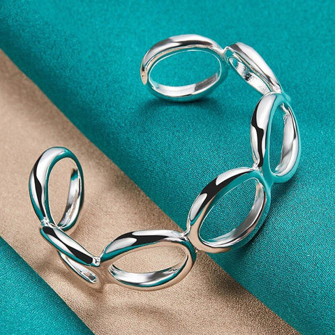 925 Sterling Silver Seven Circles Cuff URPRETTY