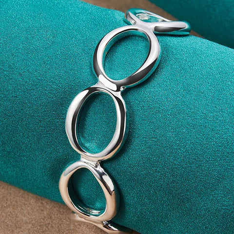 925 Sterling Silver Seven Circles Cuff URPRETTY