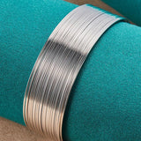 925 Sterling Silver Multi-Line Adjustable Cuff