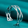 925 Sterling Silver Interwoven Adjustable Bangle