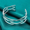 925 Sterling Silver Interwoven Adjustable Bangle