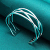925 Sterling Silver Interwoven Adjustable Bangle