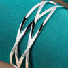 925 Sterling Silver Interwoven Adjustable Bangle