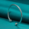 925 Sterling Silver 4mm Cuff Bangle URPRETTY