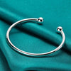 925 Sterling Silver 4mm Cuff Bangle URPRETTY