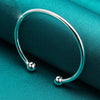 925 Sterling Silver 4mm Cuff Bangle URPRETTY