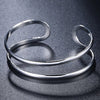 925 Sterling Silver Two-line Adjustable Bangle Cuff