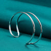 925 Sterling Silver Two-line Adjustable Bangle Cuff