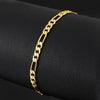 Solid 18K Gold Steel Chain Bracelet - 6 mm