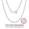 Genuine Silver 1.2mm Chopin Chain Necklace Rinntin