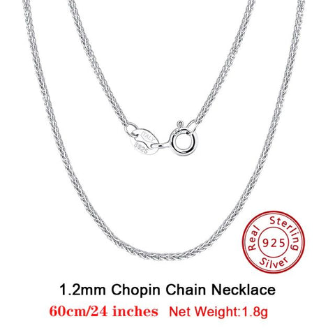 Genuine Silver 1.2mm Chopin Chain Necklace